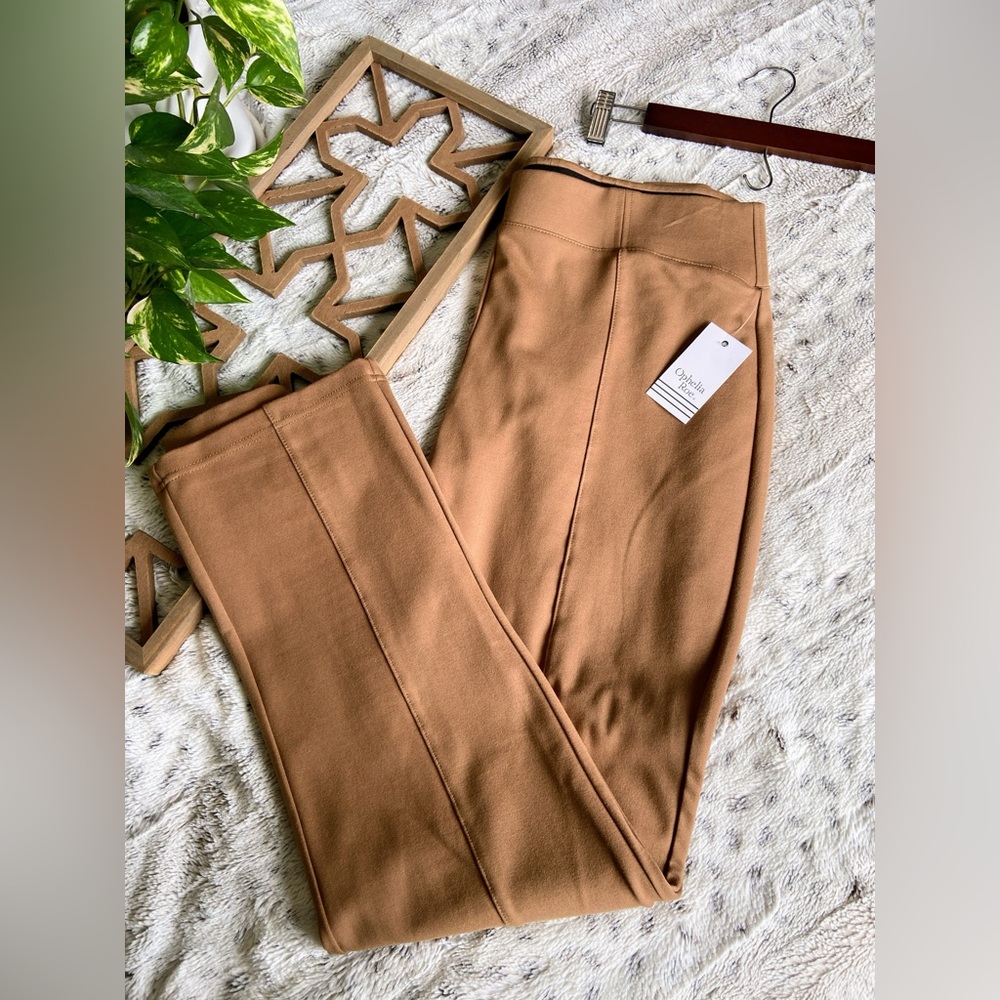 NWT Ophelia Roe Tan High Rise Straight Leg Women’s Pants. Size XL